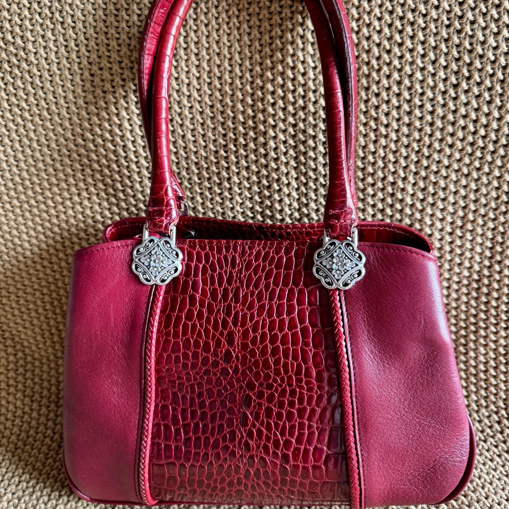BRIGHTON VINTAGE DEEP RED HANDBAG